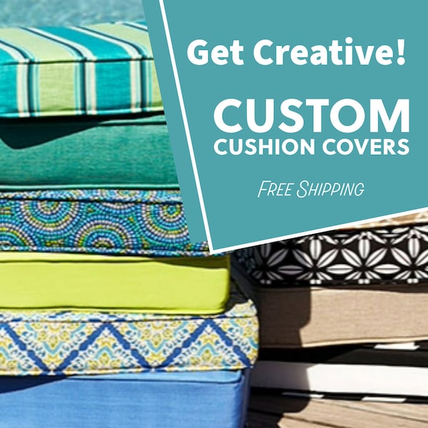 Custom Size Cushion Cover / Zippered Cushion Cover / Outdoor Cushion Cover / Indoor Cushion Cover / Slipcover