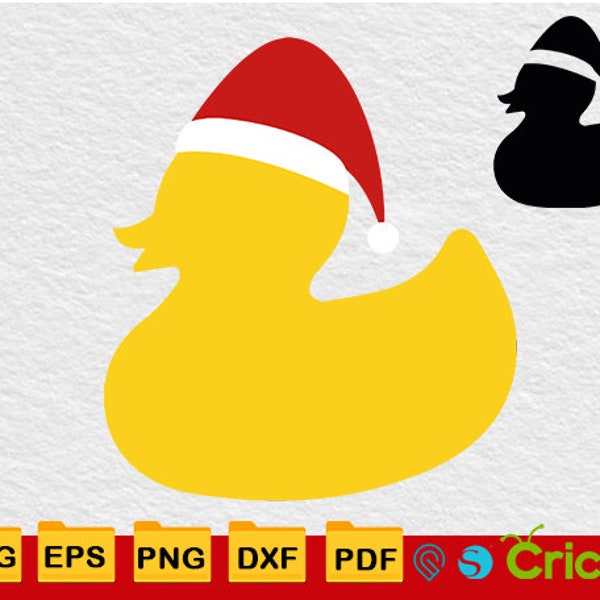 Duck Santa Hat Svg, Duck Duck Wave Santa Hat Svg, Funny Christmas Svg, Cut Files, Cricut Files, Instant Download