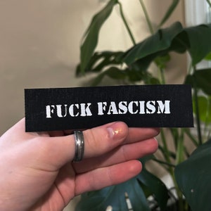 Anti Fascist - Iron On Political Activism Protest Punk Patch