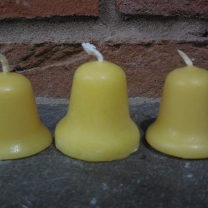 Handmade Natural Bell Beeswax Candles. Tealights, Christmas.