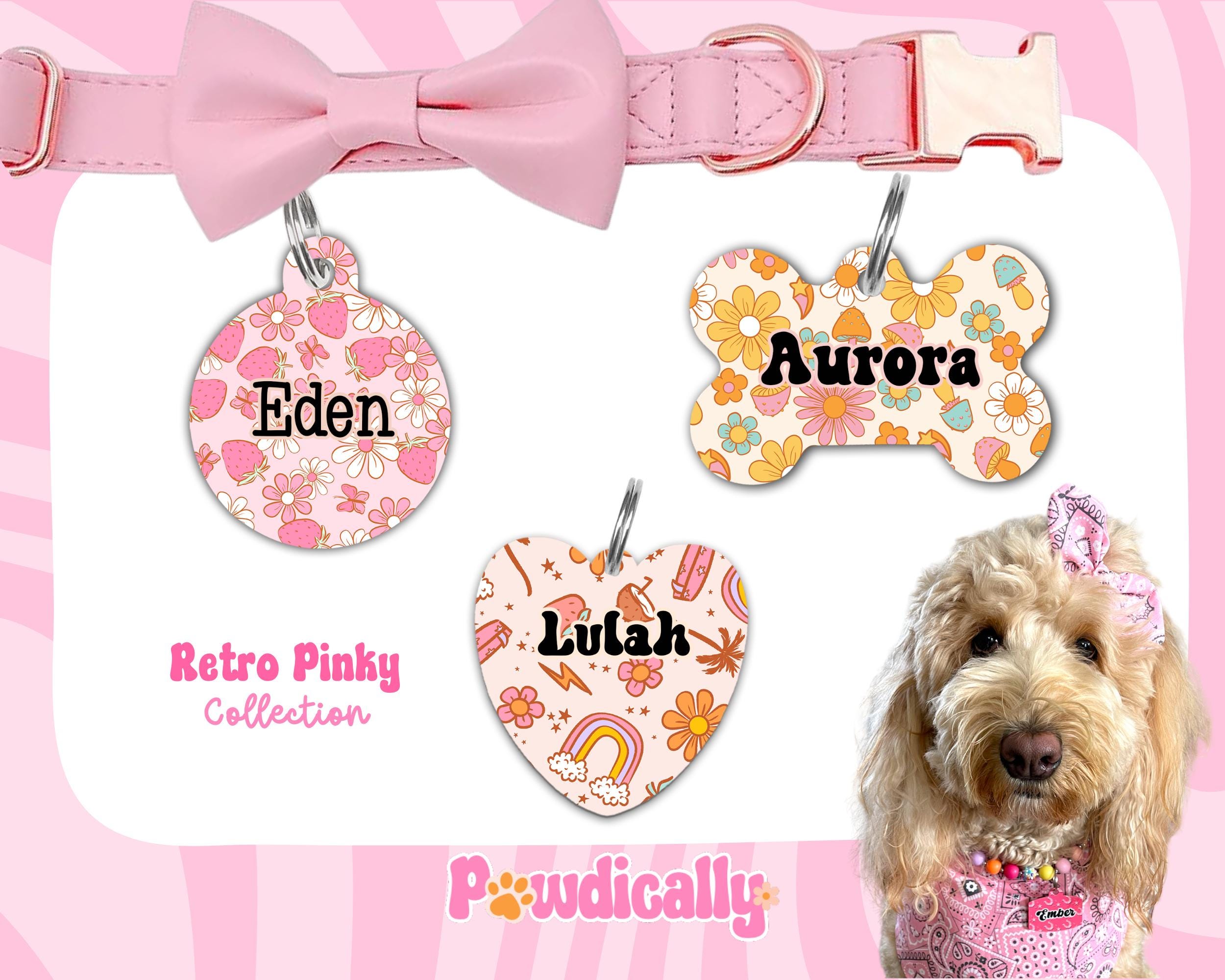 Summer Dog Tag Pink Dog Tag Pet ID Tag Custom Dog Tag Personalized Pet Tag Dog Girl Tag Double Sided Pet ID Tag Gift Idea for Pets