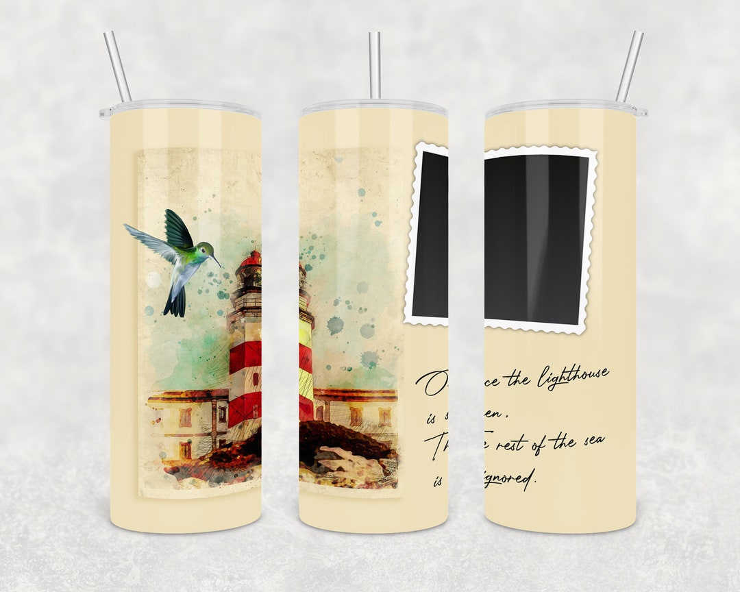 20 Oz Skinny Photo Frame Tumbler Wrap Lighthouse Hummingbird Etsy