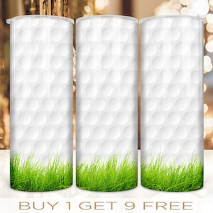 20 oz Skinny Tumbler Wrap Golf Sport White Pattern Design Sublimation Straight and Warped Seamless PNG Digital Download