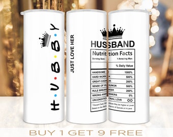Funny Husband Nutrition Facts 20 oz Tumbler Wrap Design (PNG Digital Download)