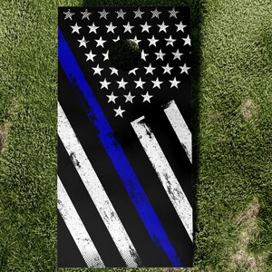 Thin Blue Line Police Cornhole Board Decals