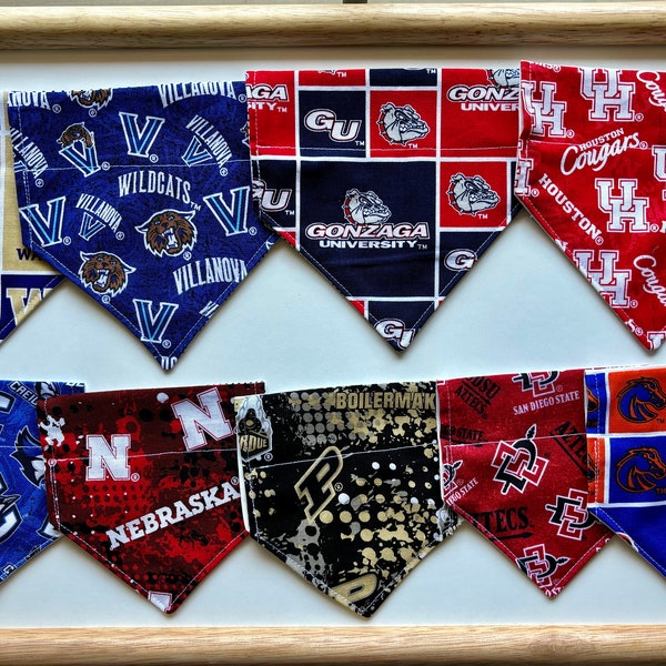 College Team Dog Bandana (Over Collar)