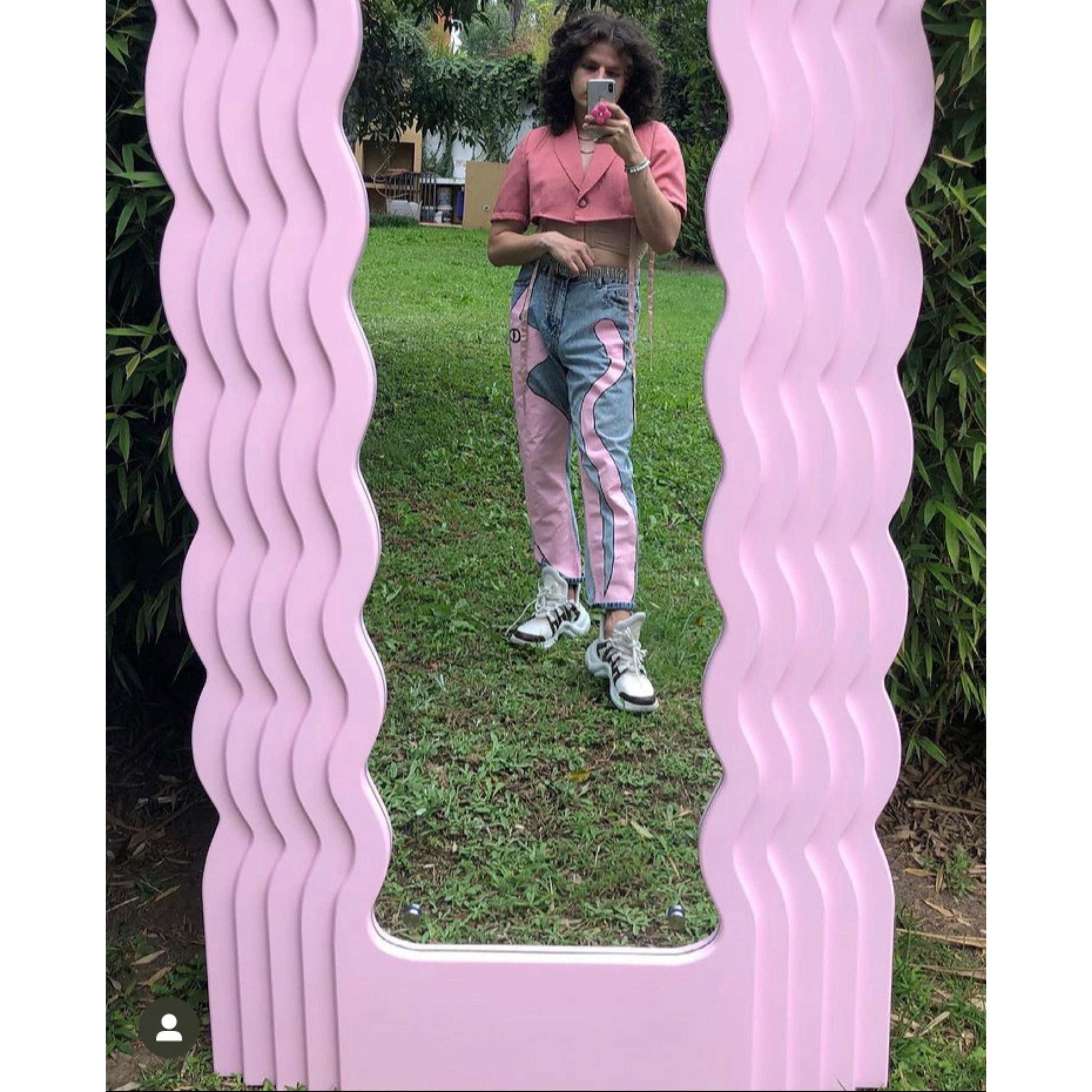 Full Length Mirror Wavy Wall Mirror Wavy Mirror Full Etsy