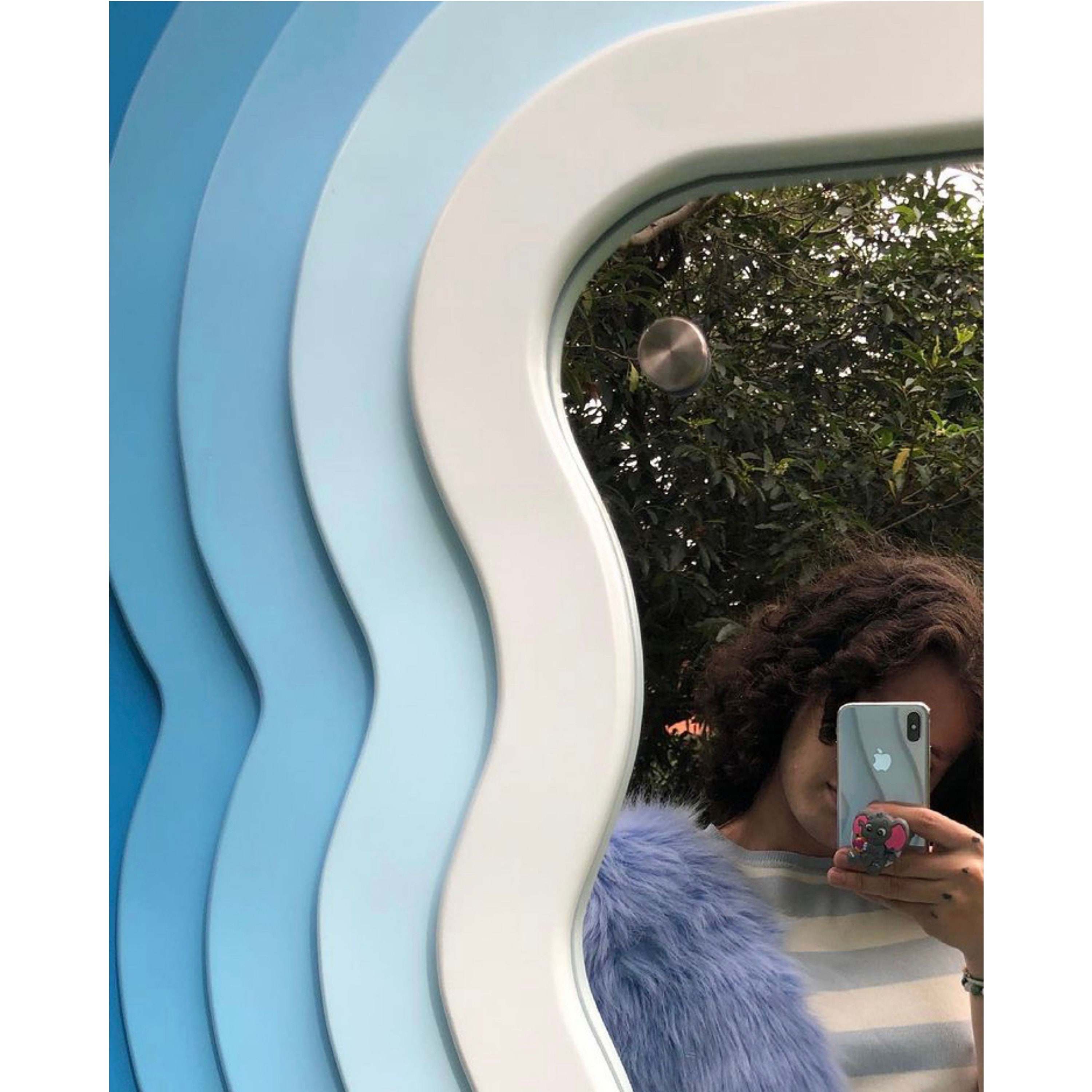 Full Length Mirror Wavy Wall Mirror Wavy Mirror Full Etsy