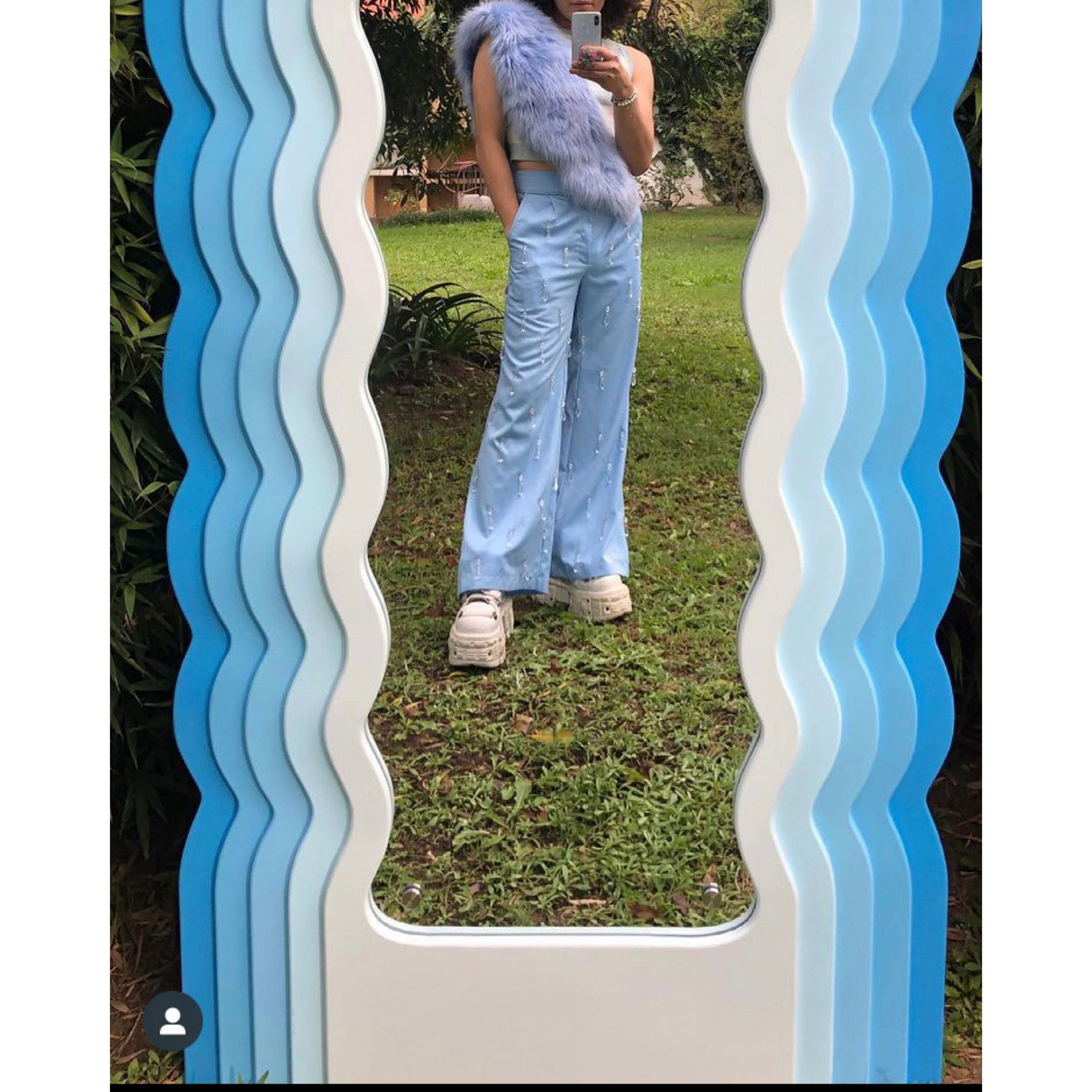 Full Length Mirror Wavy Wall Mirror Wavy Mirror Full Etsy