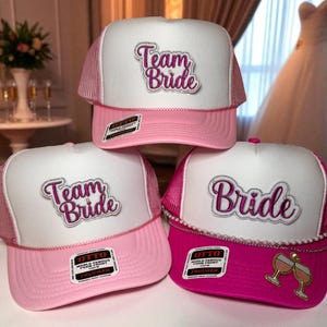 Bride trucker hat, bridal party hats, team bride, wedding party, gifts for bride, gift for her, bridal party ideas, custom hats