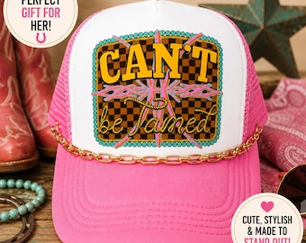 Gorra de camionero "Can't Be Tamed" / Gorra vaquera rosa para mujer / Gorra de malla de espuma estilo vaquera / Gorra de boutique campestre / Gorra de moda sureña