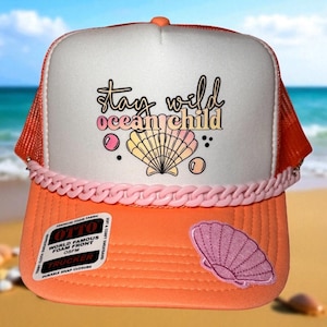 Beach Life Trucker Cap: DTF Aufnäher, Trendy Sommermütze