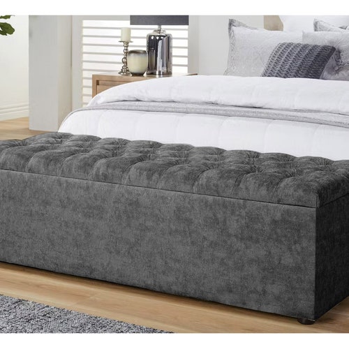 Large Ottoman Box Ottoman Storage Box Velvet Blanket Box Etsy