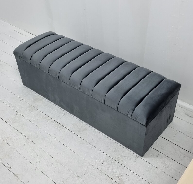 Large Ottoman Box Ottoman Storage Box Velvet Blanket Box Etsy