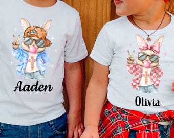 Personalized Easter Bunny Shirt: Custom Name Kids Tee