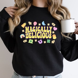 Magically Delicious Sweatshirt,  Funny St Patrick's Crewneck, Charm Sweatshirts, Shamrock Hoodie, Rainbow Sweatshirt, St Patty's Sweatshirts