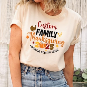 Custom Thanksgiving Family T-Shirt: Matching Fall Shirts