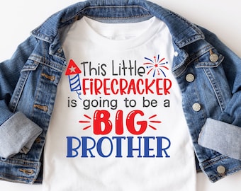 Firecracker Big Brother Shirt: 4th Of July Pregnancy Reveal Tee