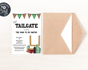 Couple Shower Invitation, Tailgate, Digital Download, Instant, Invitation Template Corjl W001