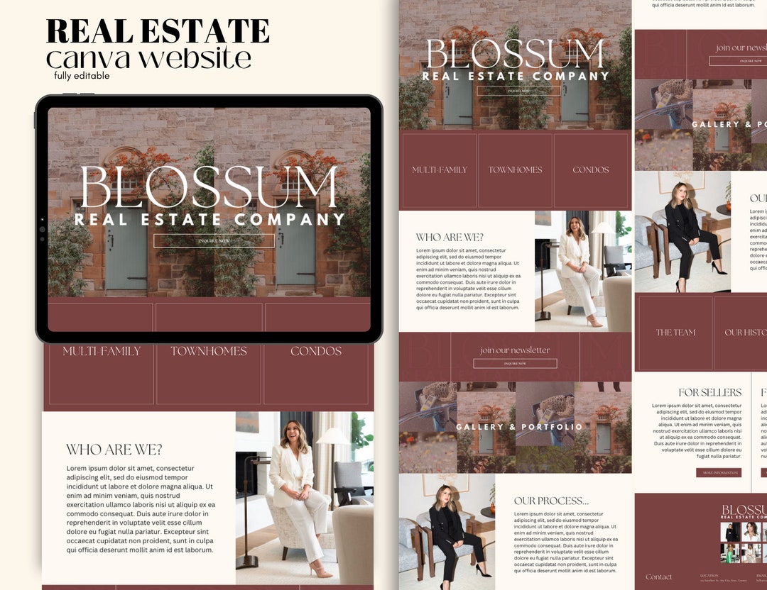 Realtor Canva Landing Page | Canva Website Template | Real Estate Agent ...