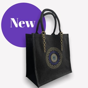 Jute Bag Evil eye - rhinestone