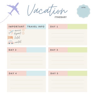 7 Day Vacation Itinerary