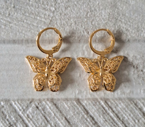 Gold layered earrings clearance
