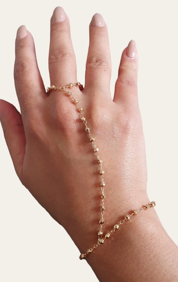 Chargances Boho Pearl Finger Ring Bracelets Gold India | Ubuy