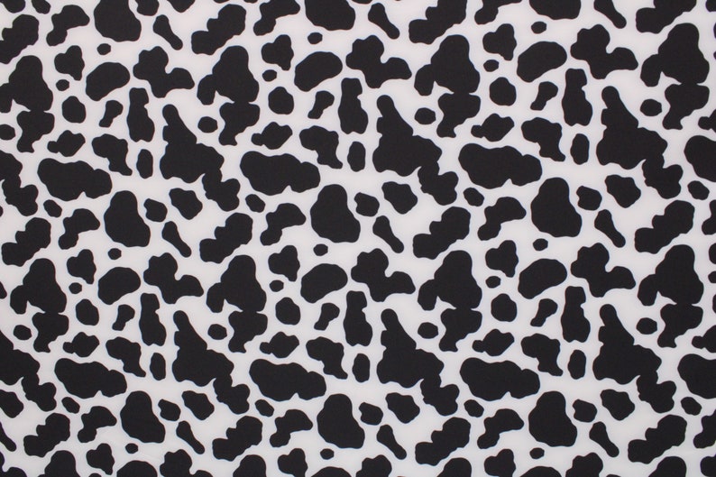 Small Cow Print Black and White Cow 4 Way Stretch Etsy UK
