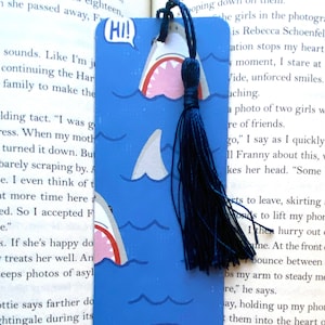 Shark bookmark, kids bookmarks for boys, childrens bookmark, funny bookmark with tassel