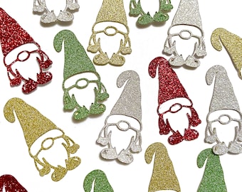200 pieces of Christmas confetti, gnome confetti, Christmas gnome confetti, glitter holiday confetti