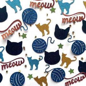 Cat confetti, cat birthday decorations for boys, boy cat confetti, glitter cat confetti