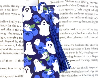 Boo berry ghost bookmark, cute halloween bookmark, funny ghost bookmark with tassel, halloween bookmark for women