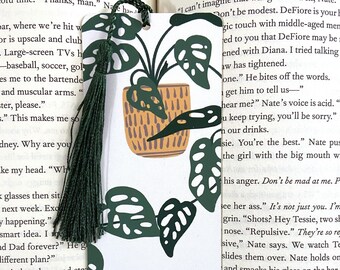 Ivy plant bookmark, pretty bookmarks for women with tassel, plant lover book lover gift, plant bookmark