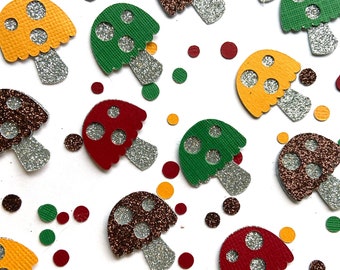Mushroom confetti, fall mushroom confetti, mushroom party decor, fall party decorations, fall confetti
