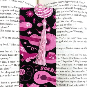 Disco cowgirl bookmark, cute girly bookmark with tassel, pretty bookmarks for women, country bookmark