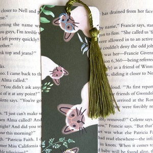 Cute cat bookmark, cat and plant bookmark, bookmarks with tassel, cat lover gift, cats with plants