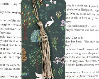 Jungle animal bookmark, zoo animal bookmarks, cottage core bookmarks, cute bookmark set for women, bookmark with tassel