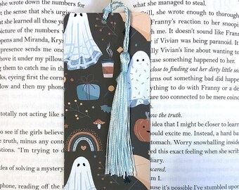 Cute ghost bookmark, halloween bookmark, fall ghost bookmark, spooky bookmark, bookish gift