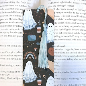 Cute ghost bookmark, halloween bookmark, fall ghost bookmark, spooky bookmark, bookish gift