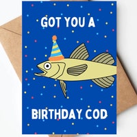 Pun Birthday Card / I Got You a Birthday Cod / Hilarious Card / Funny ...
