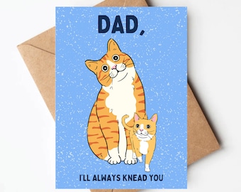 Funny Father's Day card, cat Father's Day card, cat dad card, happy pawther's day, office fathers day card