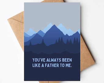 Carte de fête des pères en prime, carte comme un père pour moi pour beau-père, carte de fête des pères beau-père, carte de papa de la montagne pour beau-père