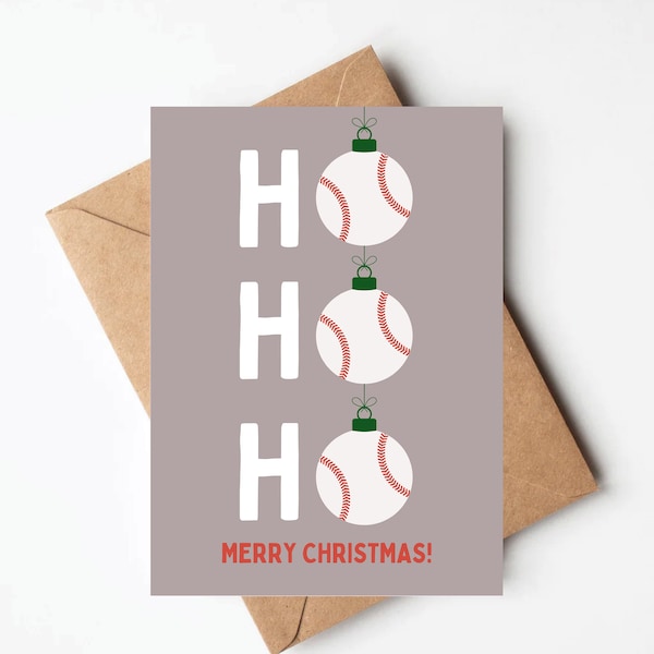 Baseball Christmas card, coach christmas card, sports holiday cards for men, guy christmas card, boys kids christmas card