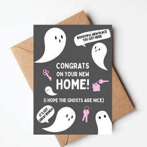 Ghost housewarming card, funny housewarming card, funny new house card