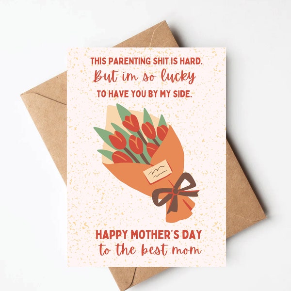 Mothers day card from husband, pretty floral mothers day card for wife, mothers day card from boyfriend first mothers day