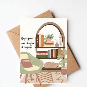 Bookworm book lover birthday card, cozy birthday card for friend, book club birthday card, unique cards
