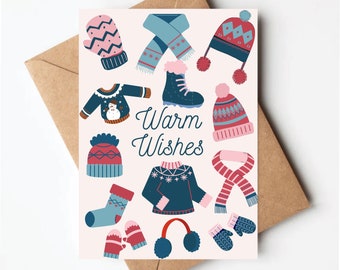 Christmas cards in bulk, cute Christmas cards, whimsical Christmas cards, warm wishes, cute pattern holiday cards