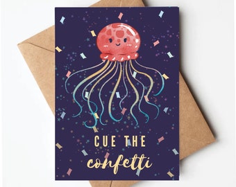 Octopus birthday card, cute birthday card for her, watercolor birthday card, unique birthday card