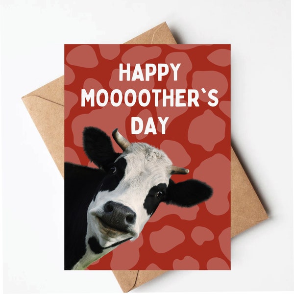 Cow Mother's Day card, funny mothers day card, unique Mother's Day cards, funny cow cards